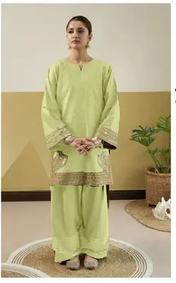 2 Pcs Women's Unstitched Embroidered Suit