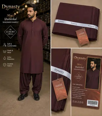 Men’s Unstitched Wash And Wear Plain Suit