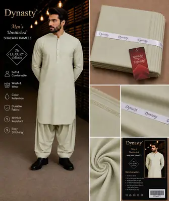 Men’s Unstitched Wash And Wear Plain Suit
