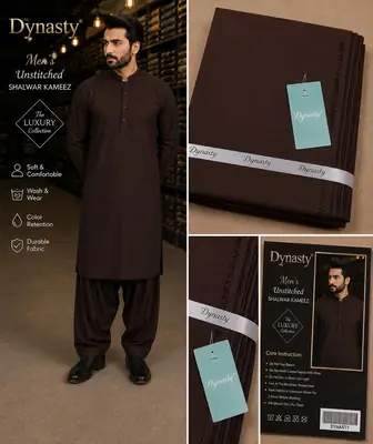Men’s Unstitched Wash And Wear Plain Suit