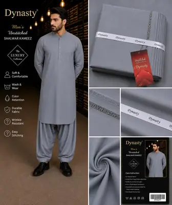 Men’s Unstitched Wash And Wear Plain Suit
