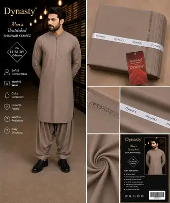 Men’s Unstitched Wash And Wear Plain Suit