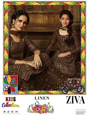 2 Pcs Girl's Lawn Embroidered Unstitched Suit