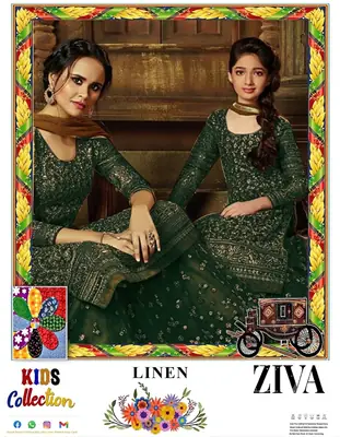 2 Pcs Girl's Lawn Embroidered Unstitched Suit