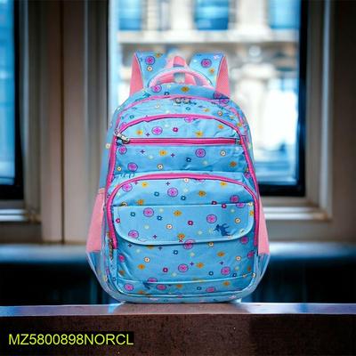 Kids School Backpack Blue Floral Nylon 17" thumbnail 6
