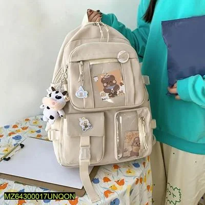 White Unicorn Nylon Backpack 17" for Girls thumbnail 2