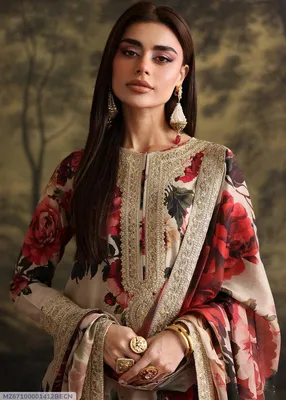 3 Pcs Women's Unstitched Printed Embroidered Suit