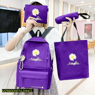 Purple Daisy Print Nylon Bags Set of 4 thumbnail 2