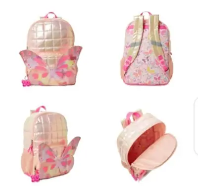 Girls Plain Butterfly Bag Primary Class College Party & Picnic Bag for Girls High Quality with Free Keychain thumbnail 4