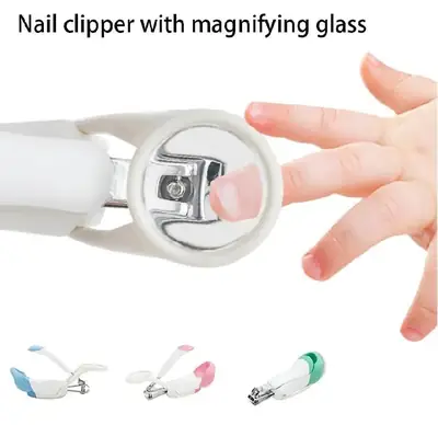 Baby Nail Clipper with magnifying glass CHICCO Kids Nail Cutter Pink / Green thumbnail 2