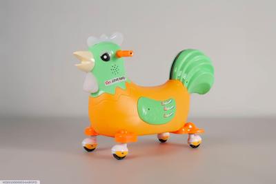 Green Orange Riding Chicken Toy with Music & Lights thumbnail 3