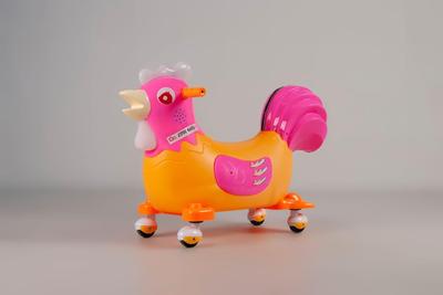 Green Orange Riding Chicken Toy with Music & Lights thumbnail 2