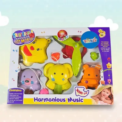 Musical Hanging Baby Cot Mobile  Delight your little one with the Musical Baby Cot Mobile Hanging – a colorful and soothing toy designed to keep your baby happy and engaged thumbnail 2
