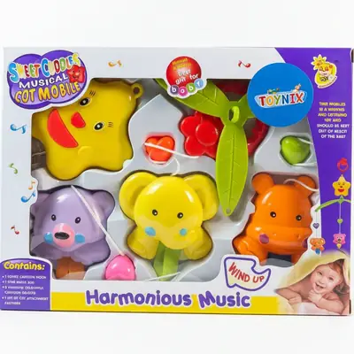 Musical Hanging Baby Cot Mobile  Delight your little one with the Musical Baby Cot Mobile Hanging – a colorful and soothing toy designed to keep your baby happy and engaged thumbnail 3