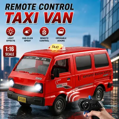 Remote Control Taxi Van for Kids  pray RC Taxi with LED Lights 