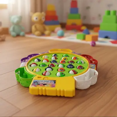 Rotating Fishing Game Toy 24 Fish Set with Music for Kids thumbnail 2