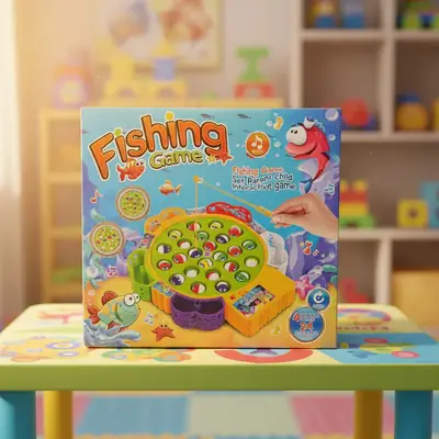 Rotating Fishing Game Toy 24 Fish Set with Music for Kids thumbnail 3