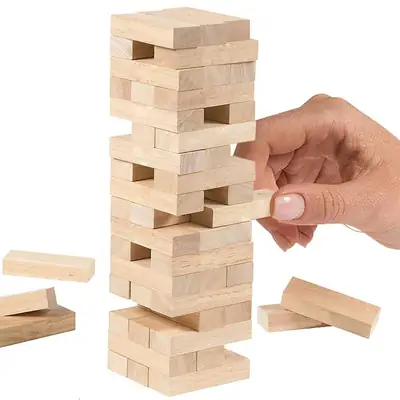 Classic Jenga Wooden Stacking Tower Board Game for Kids & Adults Jenga Classic Stacking Game – Fun for All Ages! thumbnail 2
