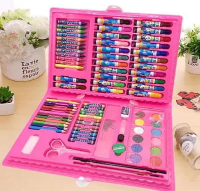 86 PCS Colouring Kit/Set With Button Box For Kids/Colour Box Set/beat Quality Colour thumbnail 3