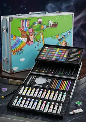 Unicorn-Themed Premium Kids Art Set 145 Pcs with Watercolor & Pencils - New