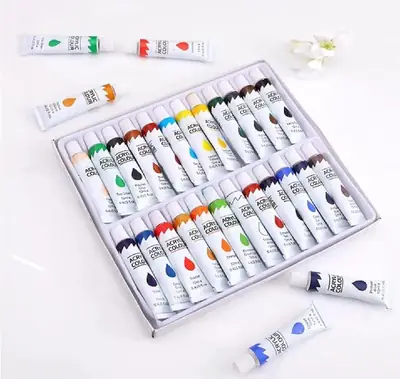 Acrylic Color Paints, Paint Tubes, Set of 12 Pcs Set thumbnail 3