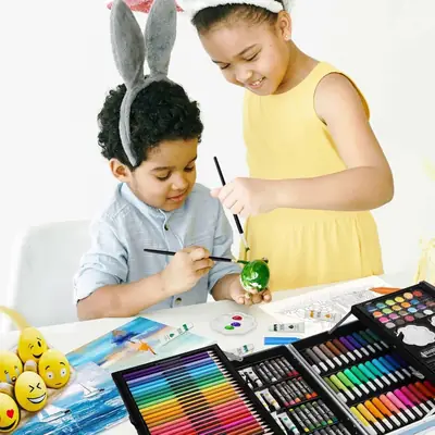 145-Piece Kids Coloring, Drawing & Painting Art Kit – Creative Gift Set for Kids thumbnail 3