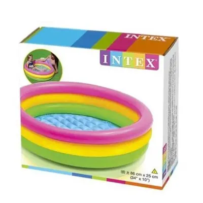 Intex 3 Feet Kids Swimming Pool Pink Green Vinyl thumbnail 4