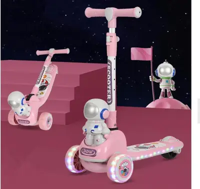 Adjustable Flexible Astronaut Scooter Kids Scooty With Light & Music thumbnail 4