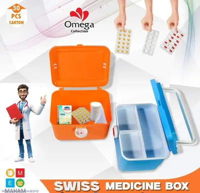 Large Swiss-Style Medical Storage Box – Organizer for First Aid Kits, Pills, and Health Supplies thumbnail 1