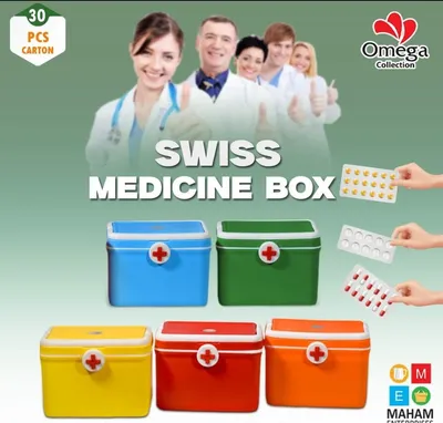 Large Swiss-Style Medical Storage Box – Organizer for First Aid Kits, Pills, and Health Supplies thumbnail 2