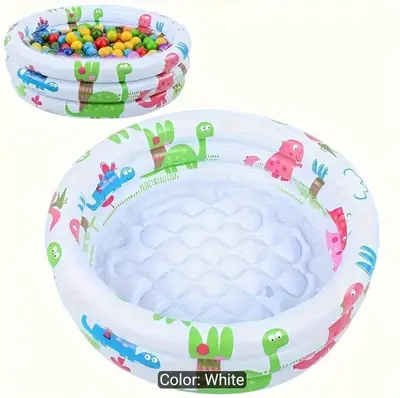 Water Compact and Durable Inflatable Round Swimming Pool PVC, Equipped with Family Entertainment Accessories, Inflatable Swimming Pool, Vivid Dinosaur and Plant Design, Game Pool Dinosaur Themed Swimming Pool Durable Swimming Pool
