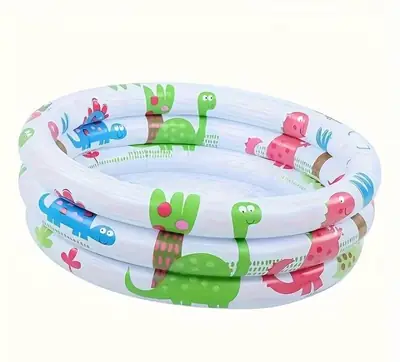 Water Compact and Durable Inflatable Round Swimming Pool PVC, Equipped with Family Entertainment Accessories, Inflatable Swimming Pool, Vivid Dinosaur and Plant Design, Game Pool Dinosaur Themed Swimming Pool Durable Swimming Pool thumbnail 4