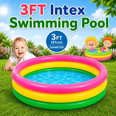 3 FT - Intex Rainbow Swimming Pool For Kids