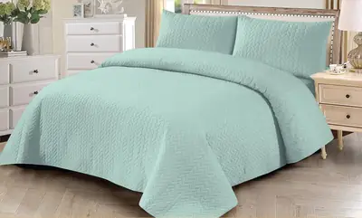 3 Pcs Cotton Quilted Bedspread