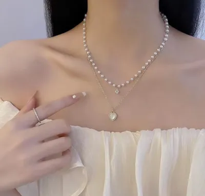 Heart Design Gold Plated Necklace thumbnail 2