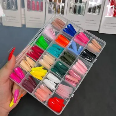576 Smooth and Even Coverage Stick On Artificial Nails Set With 1 Free Glue thumbnail 2