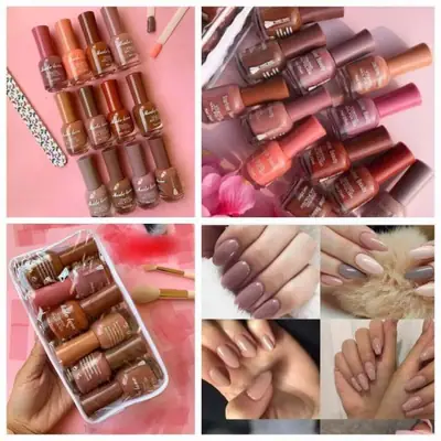 6 Pcs Mode Love Nude Shades High Pigmented Big Size Nail Polish
