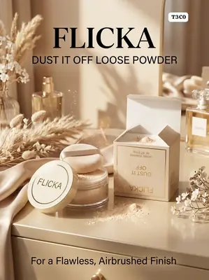 Flicka Dust It Off Loose Powder For Glowy Makeup,1 Pc