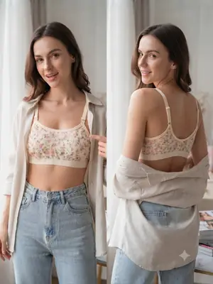 Summer Stuff Soft Printed Bra For Teenagers, Lightweight & Comfortable, 1 pc thumbnail 6
