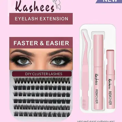 Kashees 4 In 1 Eyelash Kit , For Perfect Eyes Glam, 1 Kit