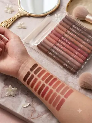 12 Pcs Velvet Creamy Lip Pencils, High Pigmented, 1 Pack  thumbnail 3