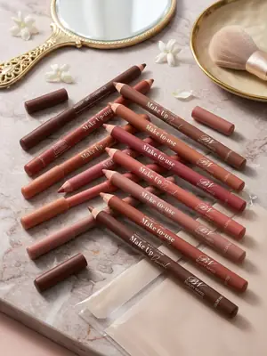 12 Pcs Velvet Creamy Lip Pencils, High Pigmented, 1 Pack  thumbnail 4