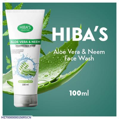 Hiba's Aloe Vera & Neem Foaming Face Wash 100ml Sensitive Skin thumbnail 5