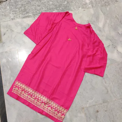 1 Pc Women's Stitched Arabic Lawn Embroidered Shirt thumbnail 2