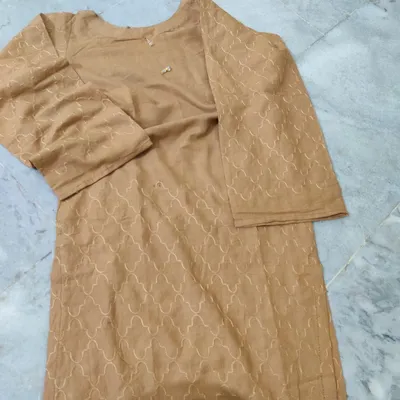 1 Pc Women's Stitched Arabic Lawn Embroidered Shirt thumbnail 2