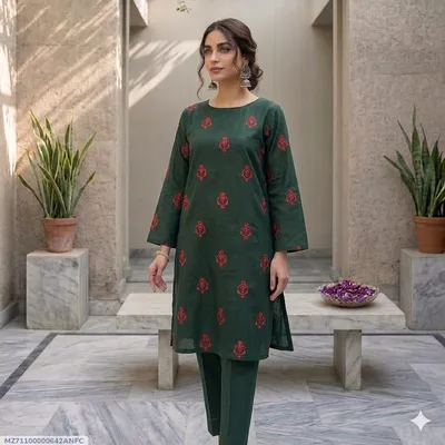 1 Pc Women's Stitched Lawn Embroidered Shirt