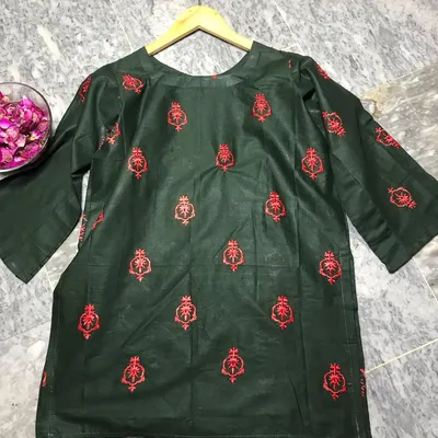 1 Pc Women's Stitched Lawn Embroidered Shirt thumbnail 2