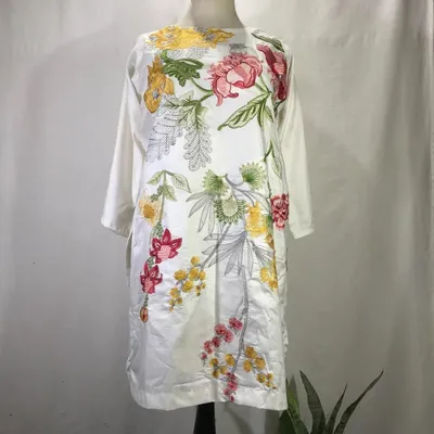 1 Pc Women's Stitched Arabic Lawn Embroidered Shirt thumbnail 2