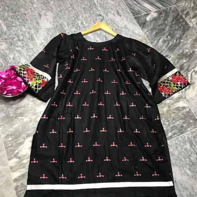 1 Pc Women's Stitched Lawn Embroidered Shirt thumbnail 2