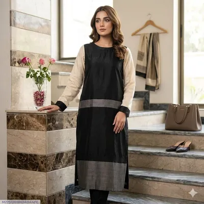 1 Pc Women's Stitched Arabic Lawn Embroidered Shirt